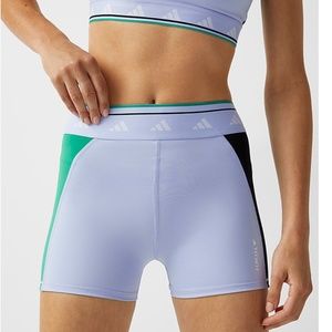Adidas baby blue, green and black techfit colour-block bike short NWT